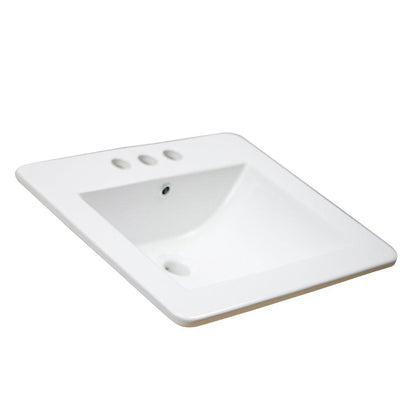 American Imaginations AI-1320 21" White Rectangular Drop In Transitional Ceramic Top