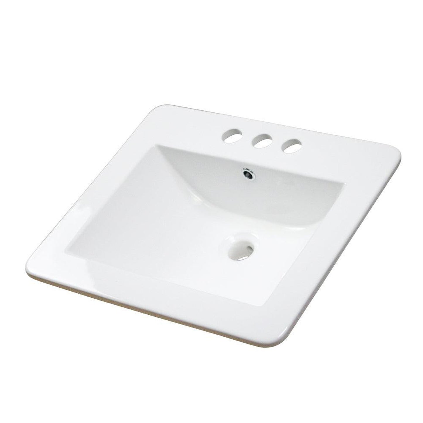 American Imaginations AI-1320 21" White Rectangular Drop In Transitional Ceramic Top