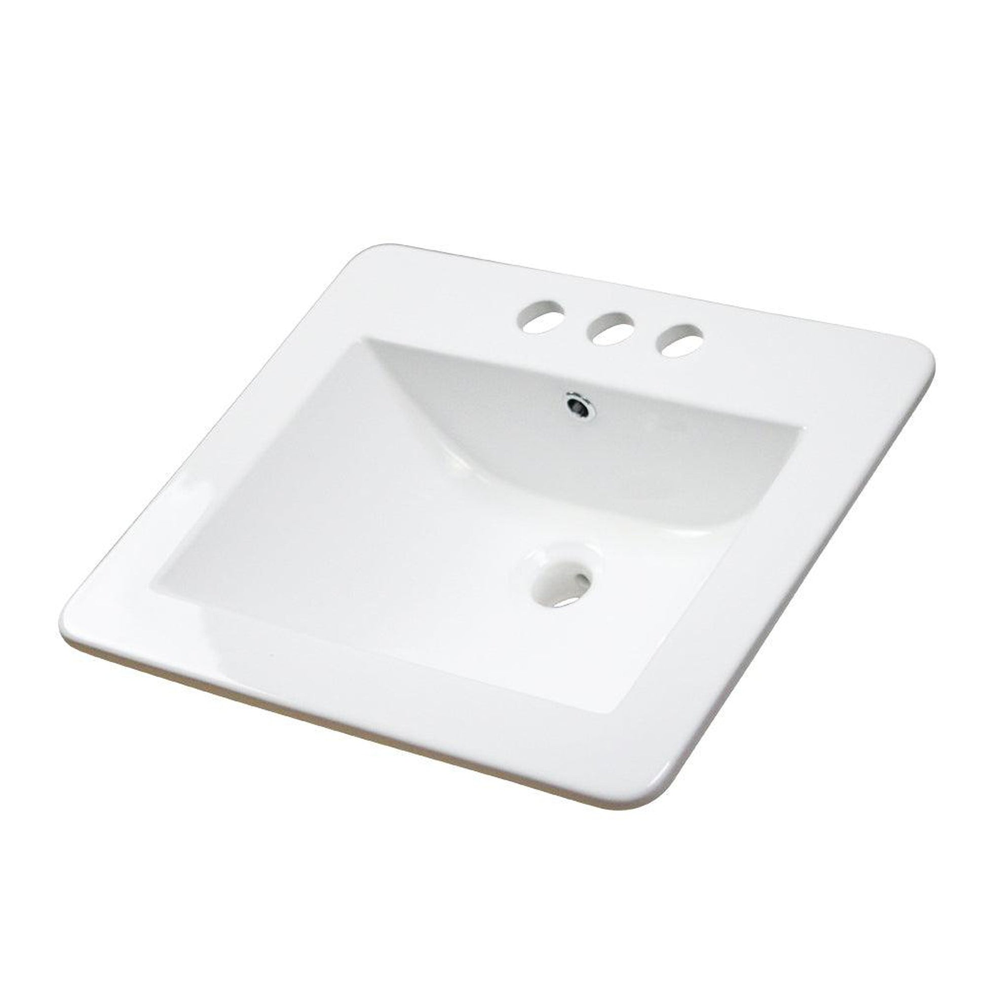 American Imaginations AI-1320 21" White Rectangular Drop In Transitional Ceramic Top