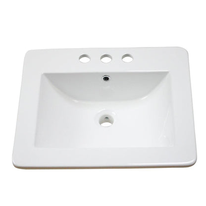 American Imaginations AI-1320 21" White Rectangular Drop In Transitional Ceramic Top
