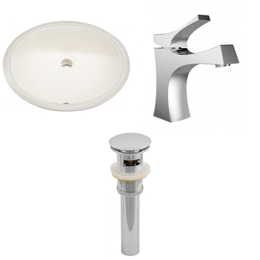 American Imaginations AI-13240 20" Biscuit Oval Ceramic Undermount Bathroom Sink Set
