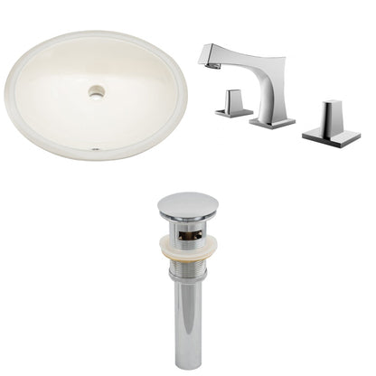 American Imaginations AI-13241 20" Biscuit Oval Ceramic Undermount Bathroom Sink Set