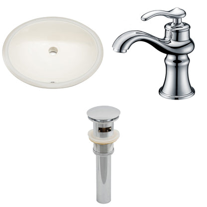 American Imaginations AI-13242 20" Biscuit Oval Ceramic Undermount Bathroom Sink Set