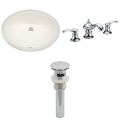 American Imaginations AI-13244 20" Biscuit Oval Ceramic Undermount Bathroom Sink Set