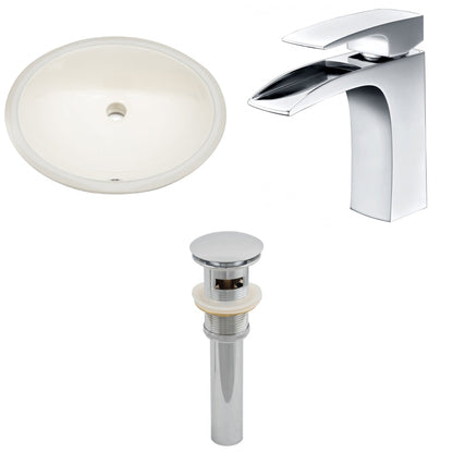American Imaginations AI-13249 20" Biscuit Oval Ceramic Undermount Bathroom Sink Set