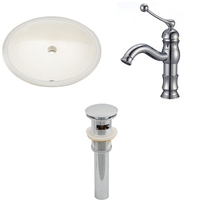 American Imaginations AI-13251 20" Biscuit Oval Ceramic Undermount Bathroom Sink Set