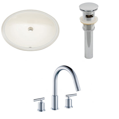 American Imaginations AI-13254 20" Biscuit Oval Ceramic Undermount Bathroom Sink Set