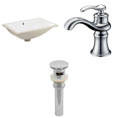 American Imaginations AI-13257 21" White Rectangular Ceramic Undermount Bathroom Sink Set