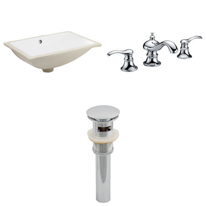 American Imaginations AI-13259 21" White Rectangular Ceramic Undermount Bathroom Sink Set