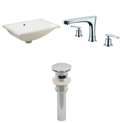 American Imaginations AI-13261 21" White Rectangular Ceramic Undermount Bathroom Sink Set