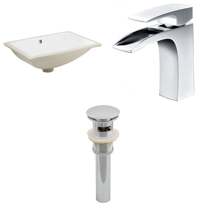 American Imaginations AI-13264 21" White Rectangular Ceramic Undermount Bathroom Sink Set