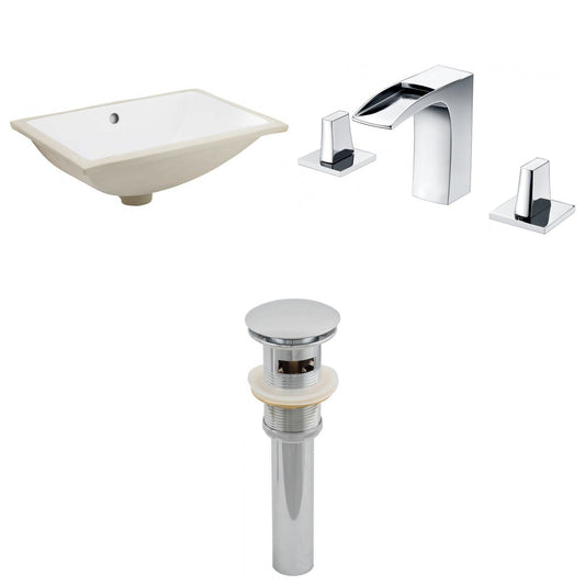 American Imaginations AI-13265 21" White Rectangular Ceramic Undermount Bathroom Sink Set