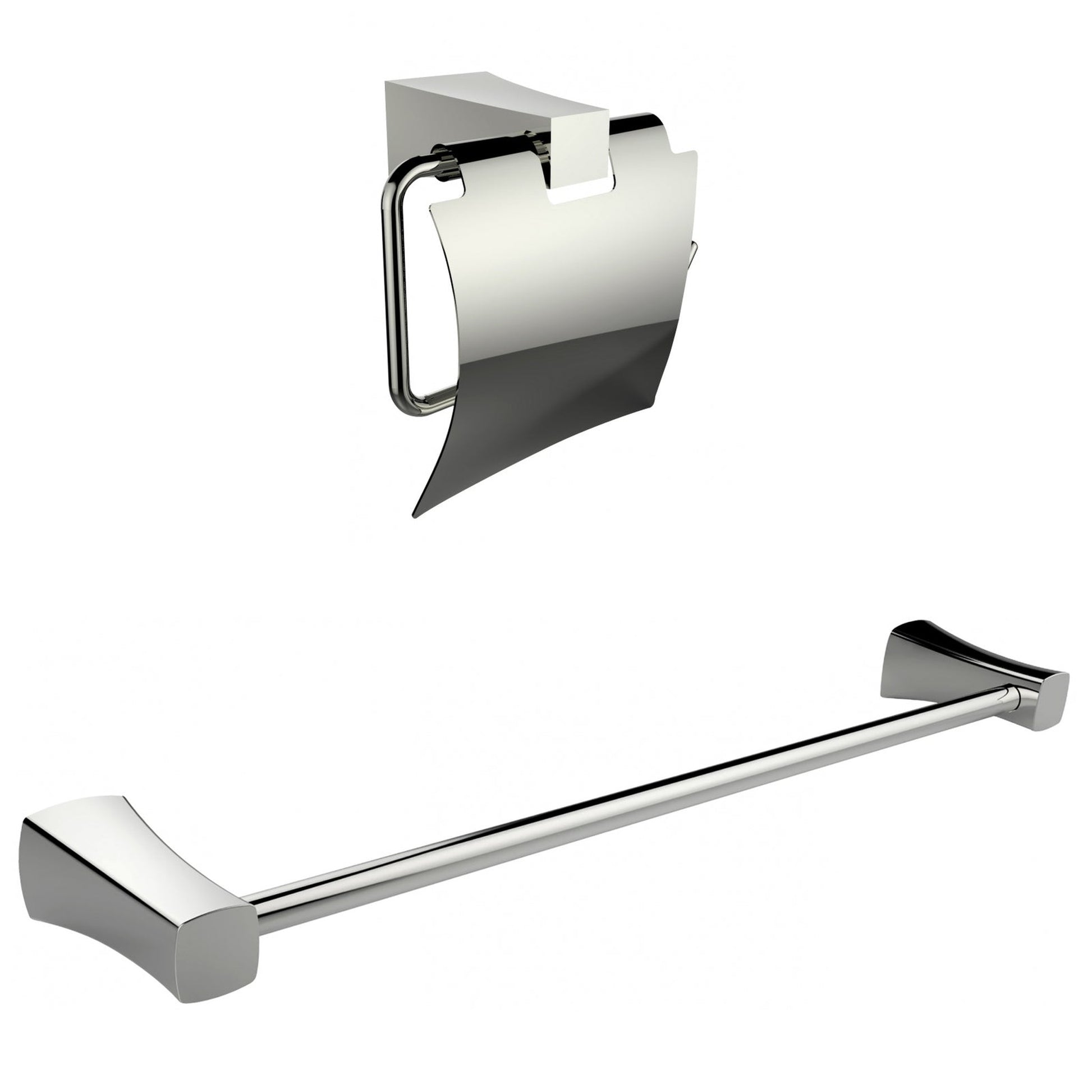 American Imaginations AI-13327 25" Chrome Rectangular Wall Mount Modern Bathroom Accessory Set