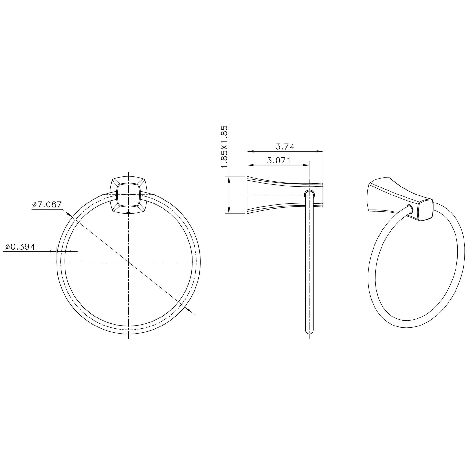 American Imaginations AI-13350 24" Chrome Round Wall Mount Modern Bathroom Accessory Set