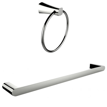 American Imaginations AI-13350 24" Chrome Round Wall Mount Modern Bathroom Accessory Set