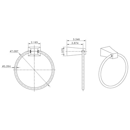 American Imaginations AI-13356 24" Chrome Round Wall Mount Modern Bathroom Accessory Set