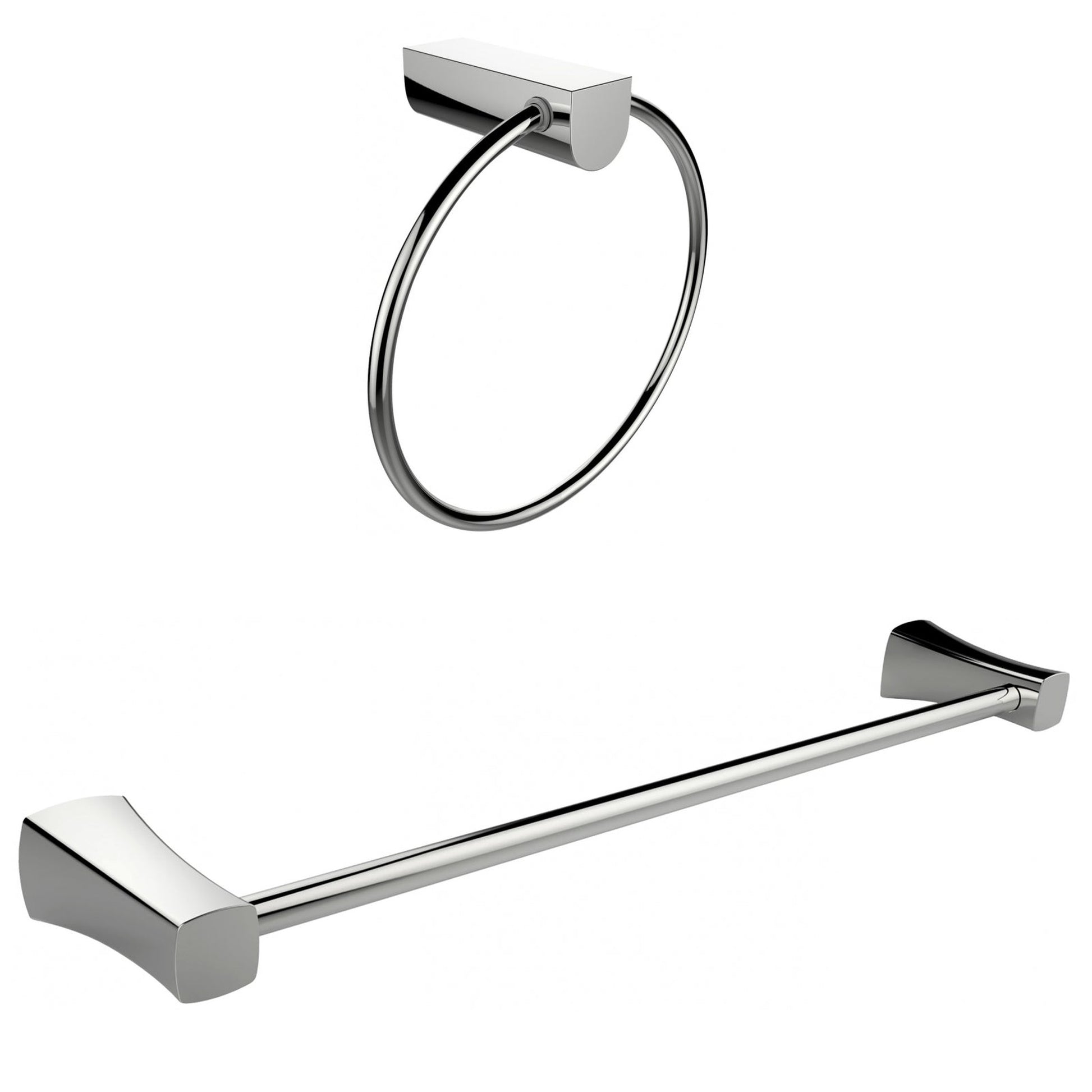 American Imaginations AI-13361 25" Chrome Round Wall Mount Modern Bathroom Accessory Set