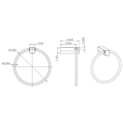 American Imaginations AI-13365 24" Chrome Round Wall Mount Modern Bathroom Accessory Set