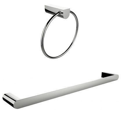 American Imaginations AI-13365 24" Chrome Round Wall Mount Modern Bathroom Accessory Set