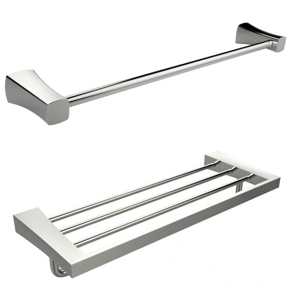 American Imaginations AI-13370 25" Chrome Rectangular Wall Mount Modern Bathroom Accessory Set