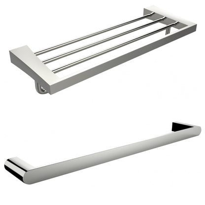 American Imaginations AI-13383 24" Chrome Rectangular Wall Mount Modern Bathroom Accessory Set