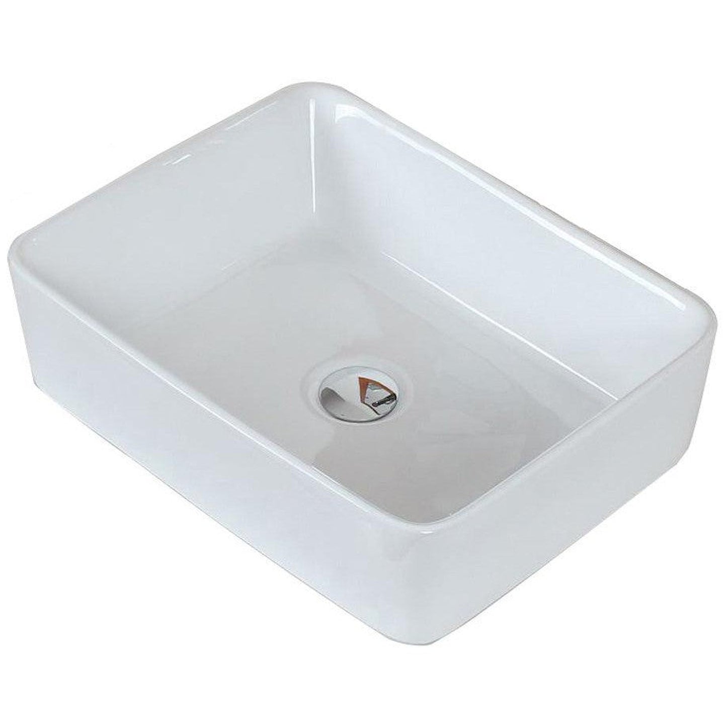 American Imaginations AI-14793 19" White Rectangular Ceramic Above Counter Bathroom Vessel Sink Set