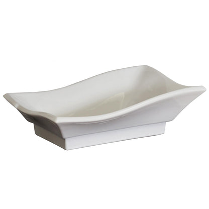 American Imaginations AI-14809 20" White Unique Ceramic Above Counter Bathroom Vessel Sink Set
