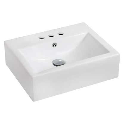 American Imaginations AI-14818 20" White Rectangular Ceramic Wall Mount Bathroom Vessel Sink Set