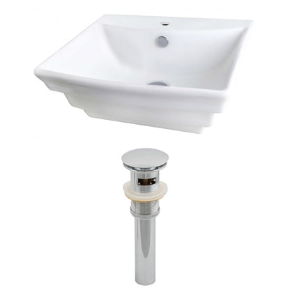 American Imaginations AI-14821 20" White Rectangular Ceramic Wall Mount Bathroom Vessel Sink Set