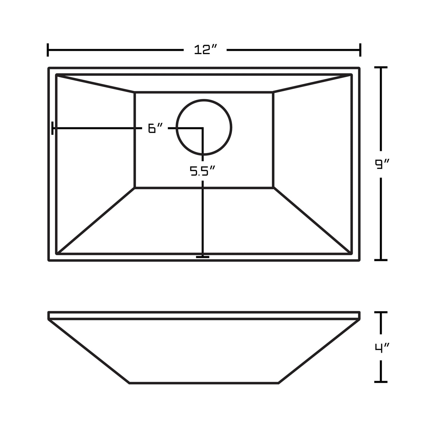 American Imaginations AI-14837 12" White Rectangular Ceramic Above Counter Bathroom Vessel Sink Set