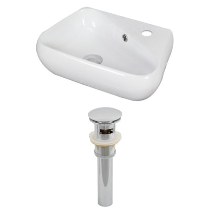 American Imaginations AI-14867 18" White Unique Ceramic Above Counter Bathroom Vessel Sink Set