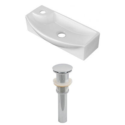American Imaginations AI-14871 18" White Rectangular Ceramic Wall Mount Bathroom Vessel Sink Set