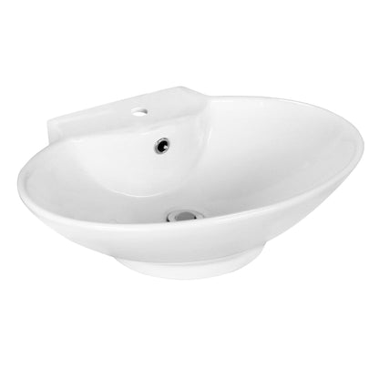 American Imaginations AI-14873 23" White Oval Ceramic Above Counter Bathroom Vessel Sink Set