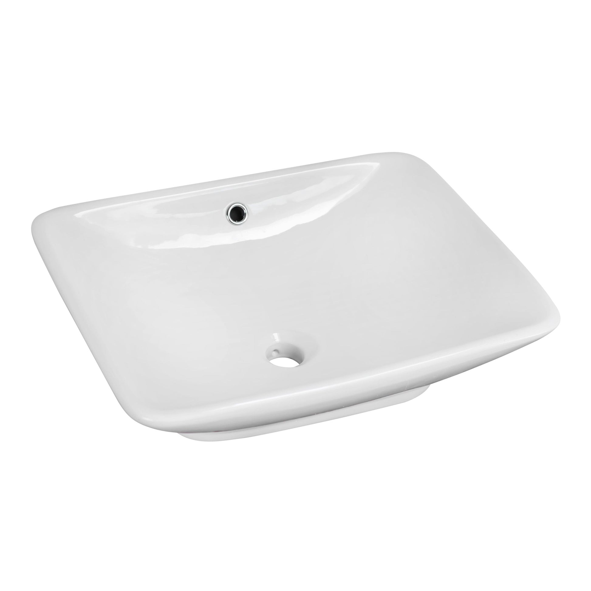 American Imaginations AI-14878 22" White Rectangular Ceramic Above Counter Bathroom Vessel Sink Set