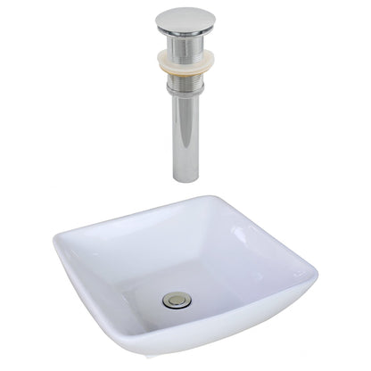 American Imaginations AI-14879 17" White Square Ceramic Above Counter Bathroom Vessel Sink Set