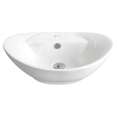 American Imaginations AI-14960 23" White Oval Ceramic Above Counter Bathroom Vessel Sink Set