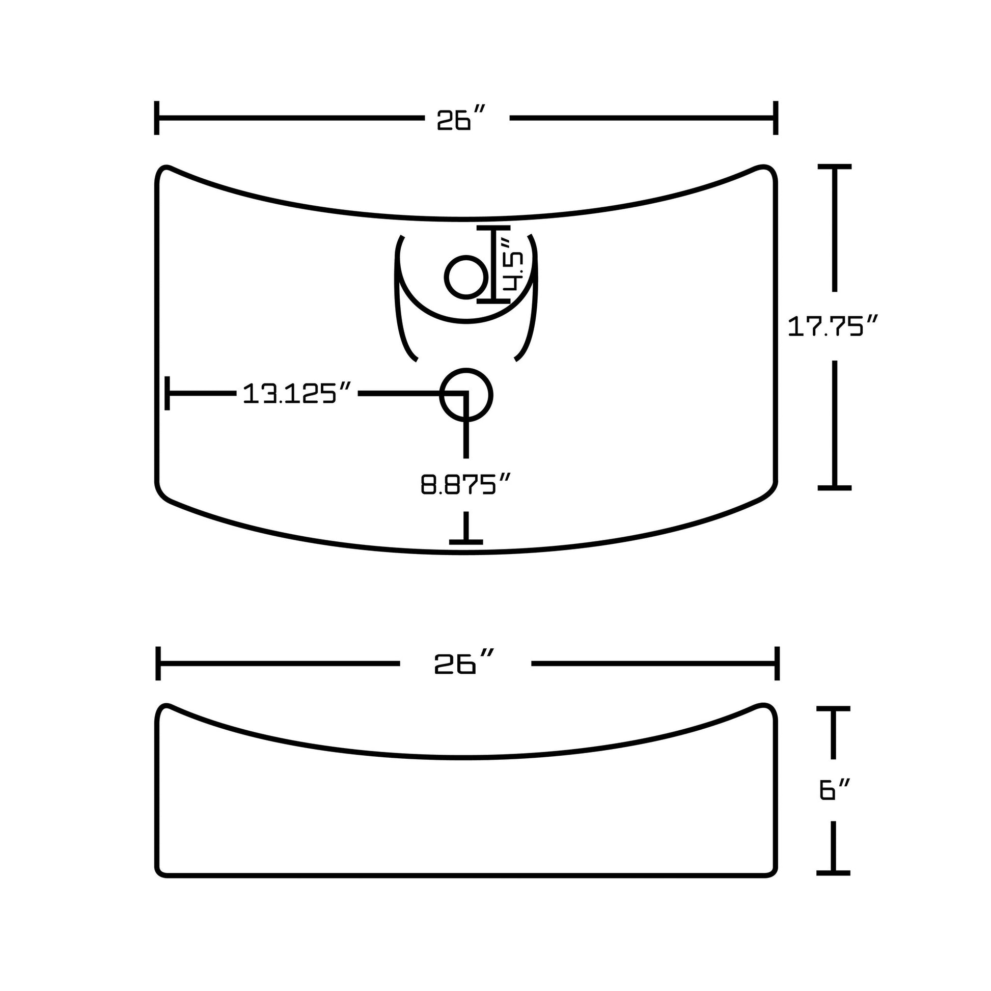 American Imaginations AI-14977 26" White Rectangular Ceramic Above Counter Bathroom Vessel Sink Set