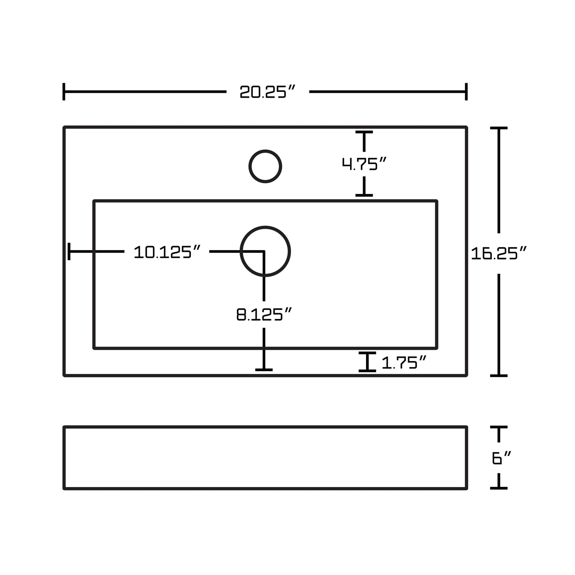 American Imaginations AI-15079 20" White Rectangular Ceramic Wall Mount Bathroom Vessel Sink Set