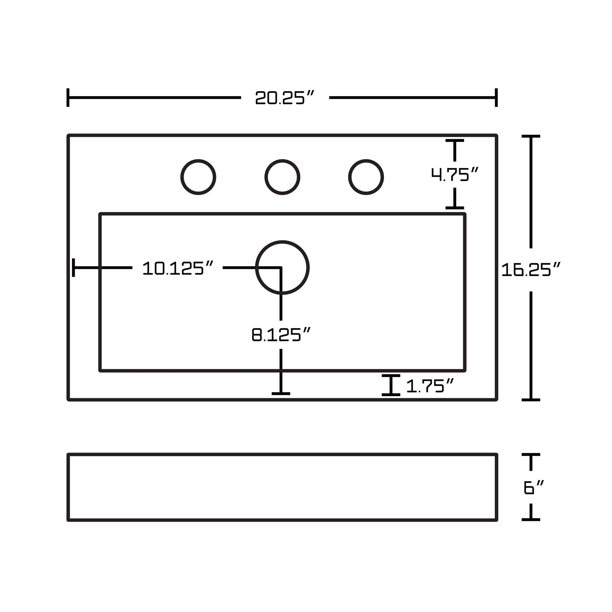 American Imaginations AI-15084 20" White Rectangular Ceramic Wall Mount Bathroom Vessel Sink Set