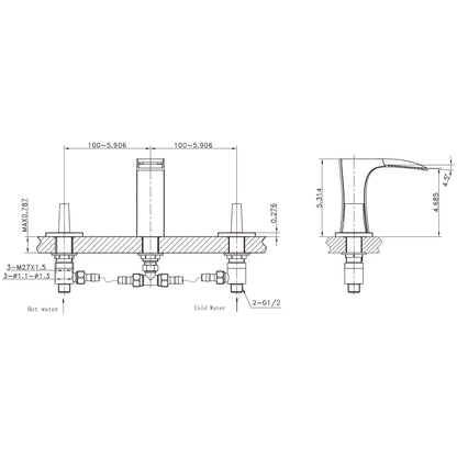 American Imaginations AI-15088 20" White Rectangular Ceramic Wall Mount Bathroom Vessel Sink Set
