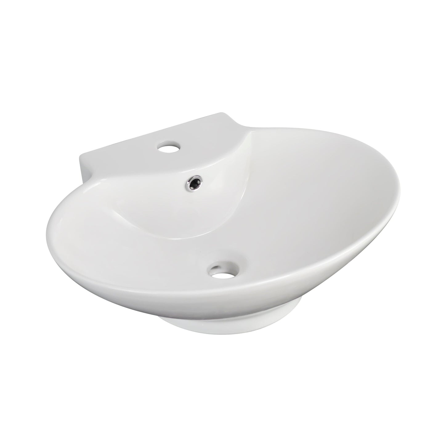 American Imaginations AI-15146 23" White Oval Ceramic Wall Mount Bathroom Vessel Sink Set