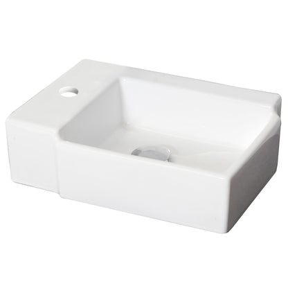 American Imaginations AI-15203 16" White Rectangular Ceramic Above Counter Bathroom Vessel Sink Set