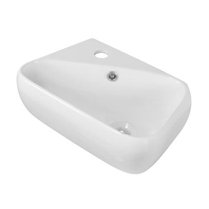 American Imaginations AI-15292 18" White Rectangular Ceramic Above Counter Bathroom Vessel Sink Set