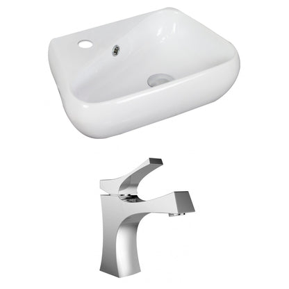 American Imaginations AI-15316 18" White Unique Ceramic Above Counter Bathroom Vessel Sink Set