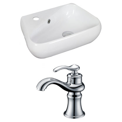 American Imaginations AI-15317 18" White Unique Ceramic Above Counter Bathroom Vessel Sink Set