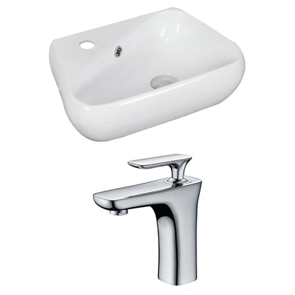 American Imaginations AI-15319 18" White Unique Ceramic Above Counter Bathroom Vessel Sink Set