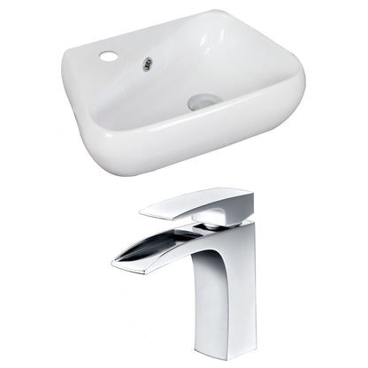 American Imaginations AI-15320 18" White Unique Ceramic Above Counter Bathroom Vessel Sink Set