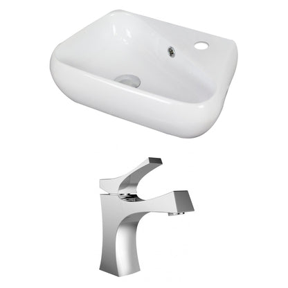 American Imaginations AI-15323 18" White Unique Ceramic Above Counter Bathroom Vessel Sink Set