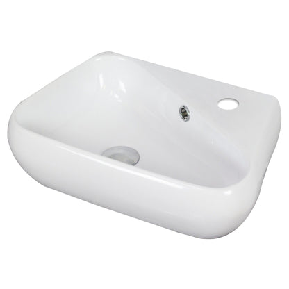 American Imaginations AI-15324 18" White Unique Ceramic Above Counter Bathroom Vessel Sink Set