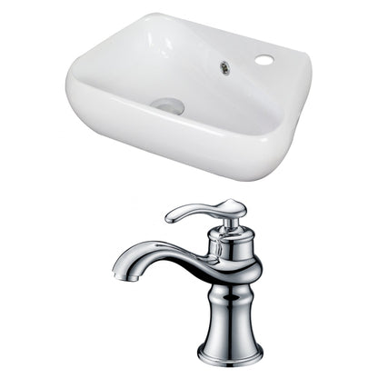 American Imaginations AI-15324 18" White Unique Ceramic Above Counter Bathroom Vessel Sink Set